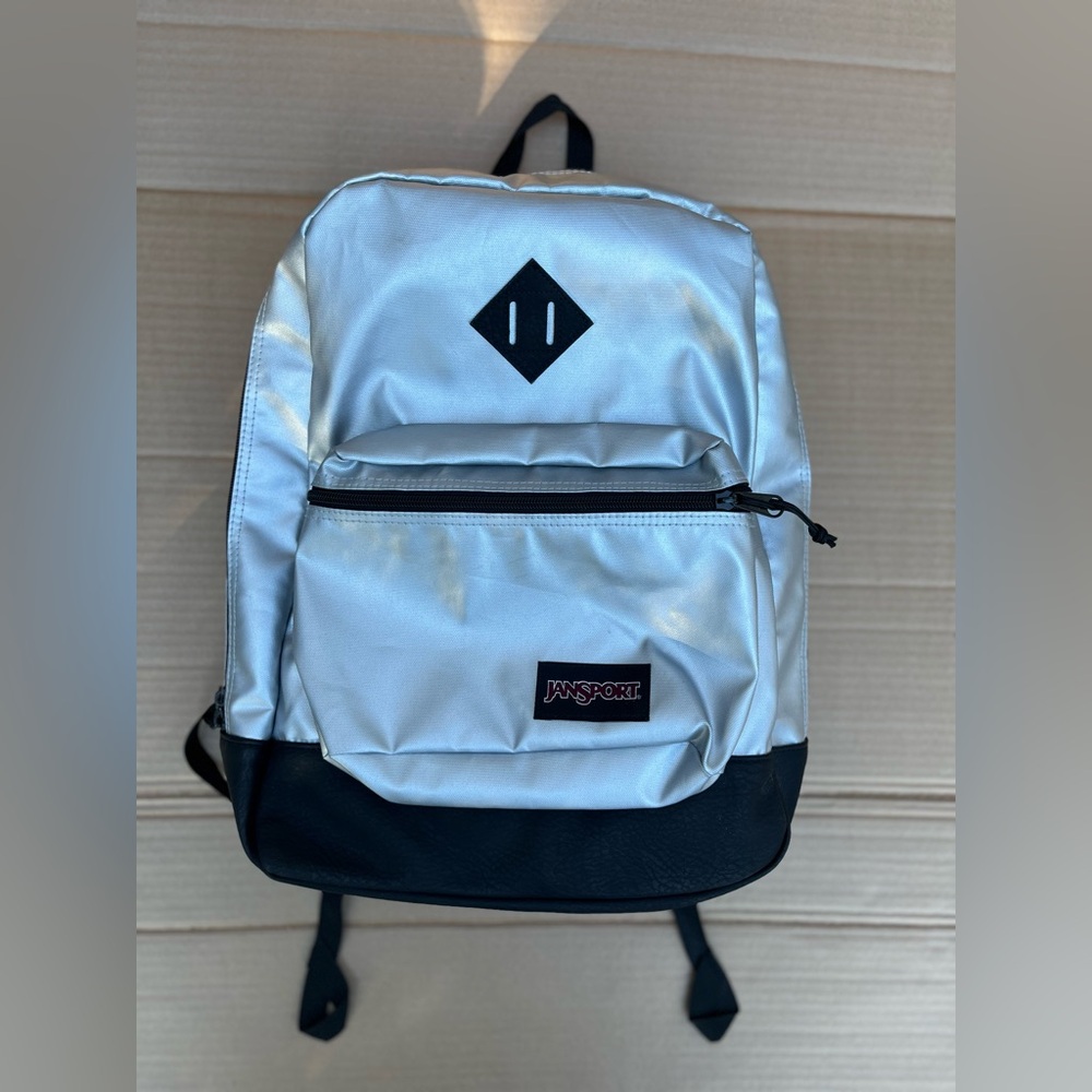 JanSport Silver and Black Backpack